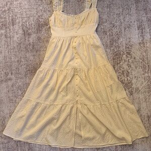 VICI Zoella Tiered Ruffled Shoulders Maxi Dress